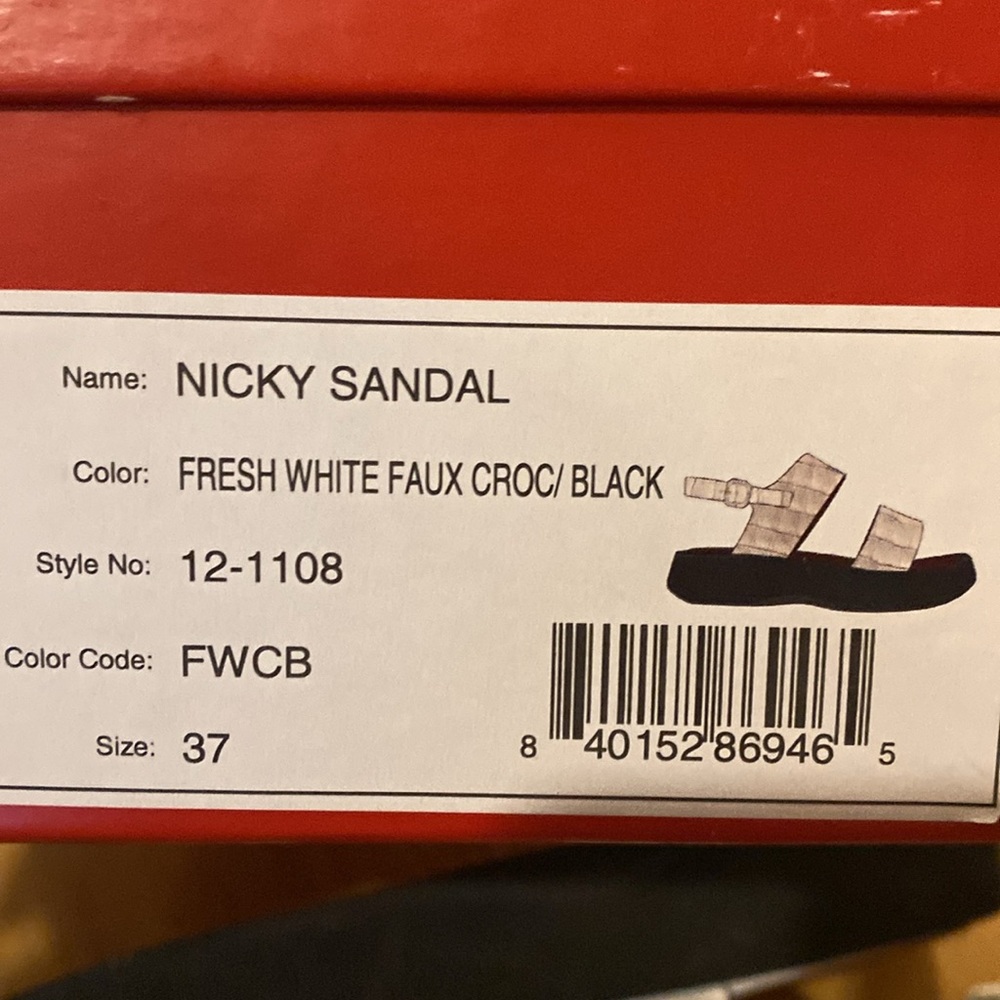 STAUD White Croc Nicky Sandals. Sz. 37/ 6.5-7 - Picture 9 of 15